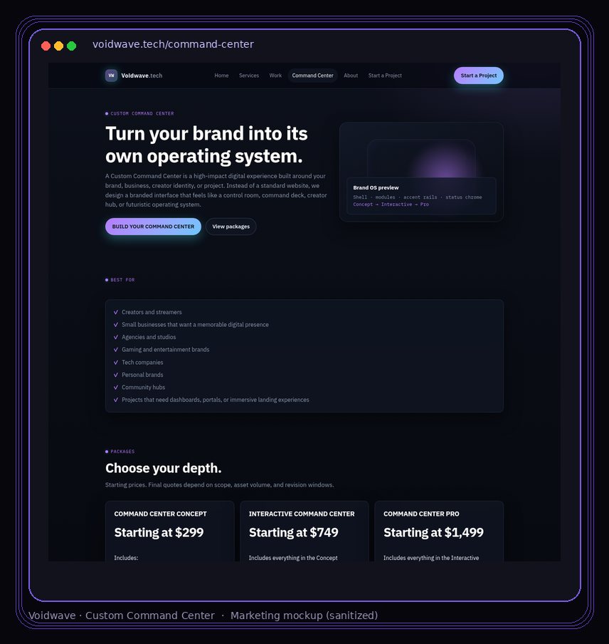 Product mockup — Command Center window frame