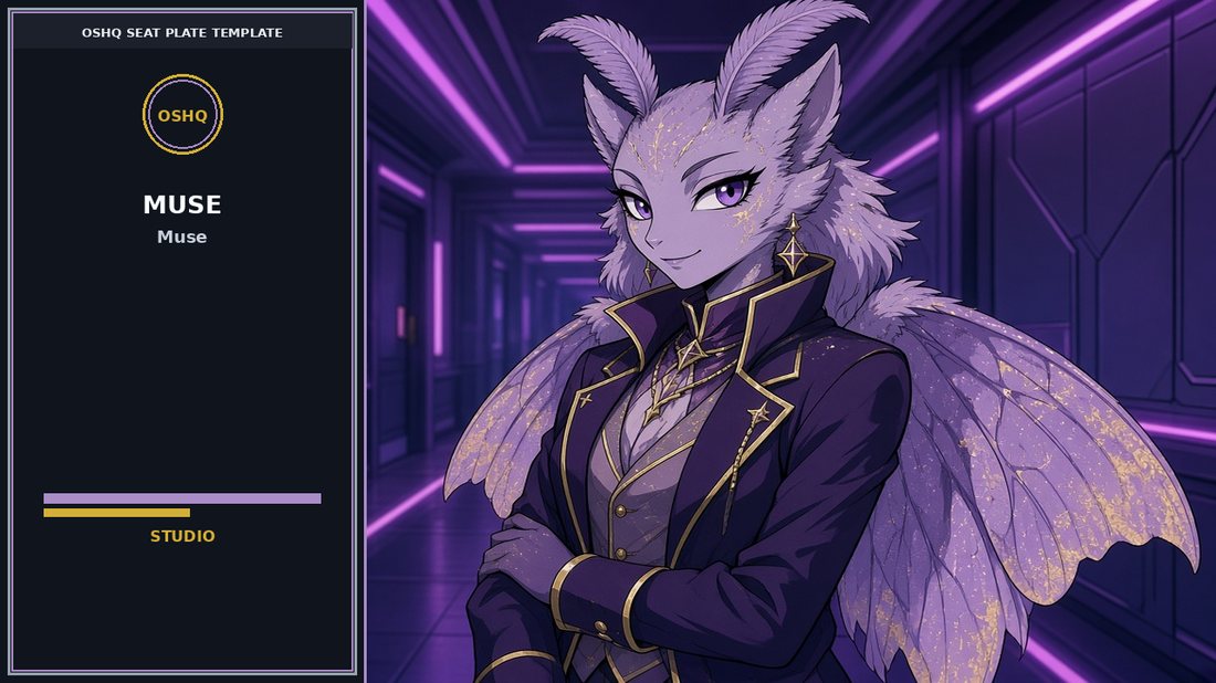Character plate — Muse seat